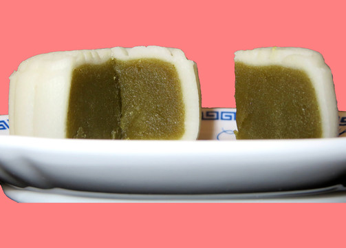 冰皮抹茶豆沙月餅 TIF分層