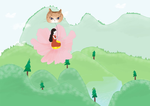 花瓣中的女孩 tiff分層