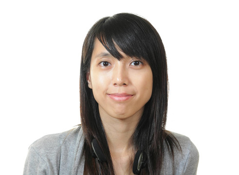 女人笑了
