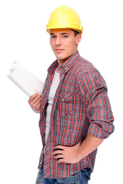 年輕的建筑工人