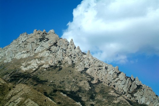 祁連山 山峰 雪山 山巒 巖石