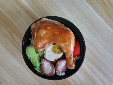 鹵雞腿飯叉燒鹵蛋飯外賣美食套餐