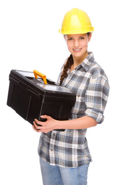 女人與工具箱