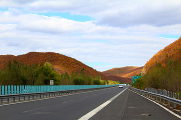 秋天公路風景