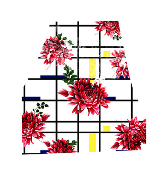 時尚條紋花卉 分層