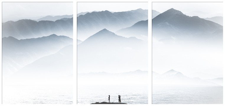 意境水墨三聯(lián)畫(huà)