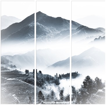 意境水墨三聯(lián)畫(huà)
