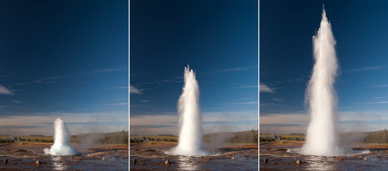 爆炸的間歇泉Strokkur，冰島