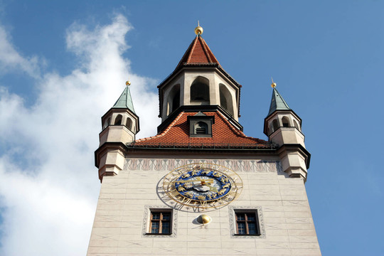古老的市政廳塔樓，munich2