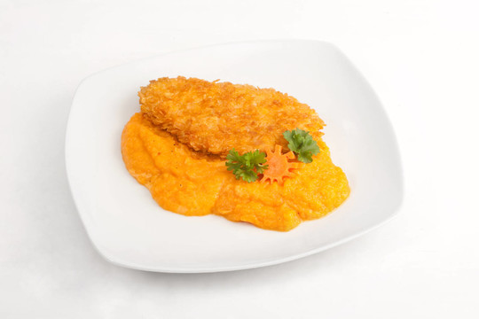 在玉米片皮雞胸肉的？kartoffelcreme