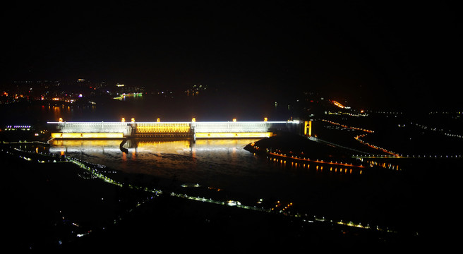 三峽大壩夜景