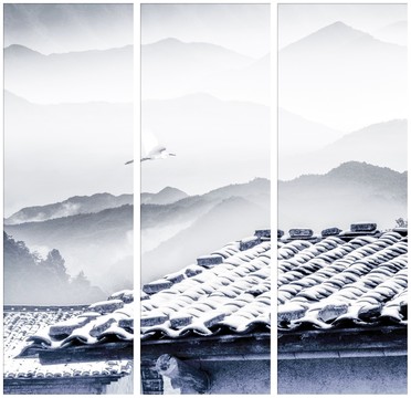意境山水三聯(lián)畫