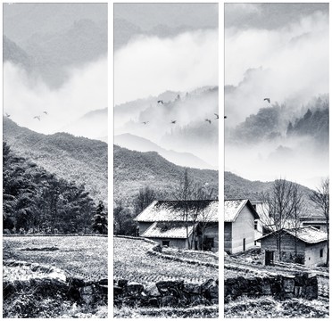 意境山水三聯(lián)畫