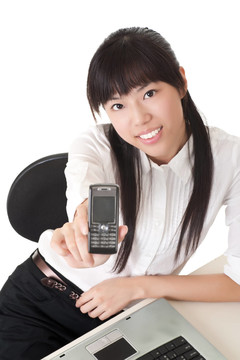 女人笑了