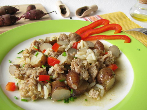飯炒牛肉和洋姜