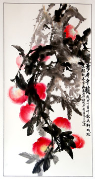 壽桃國(guó)畫(huà)