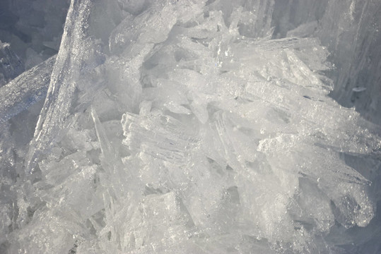 非常淺的冰晶的特寫