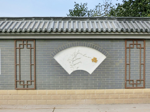 文化墻梅花磚雕圖