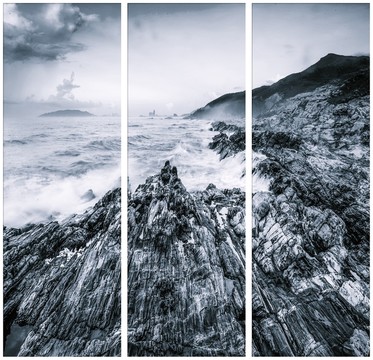 水墨山水風(fēng)光三聯(lián)畫(huà)