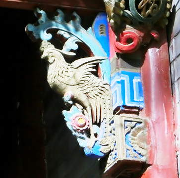 鏤雕鳳凰  鳳凰 門頭木雕