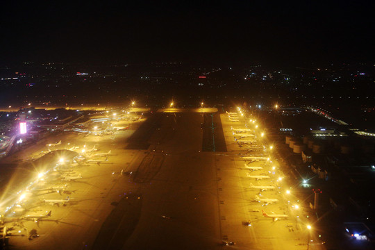 北京首都機(jī)場 夜景 俯瞰