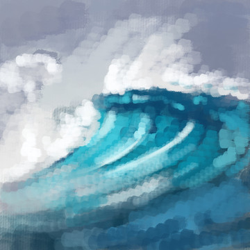 海浪裝飾畫 抽象畫