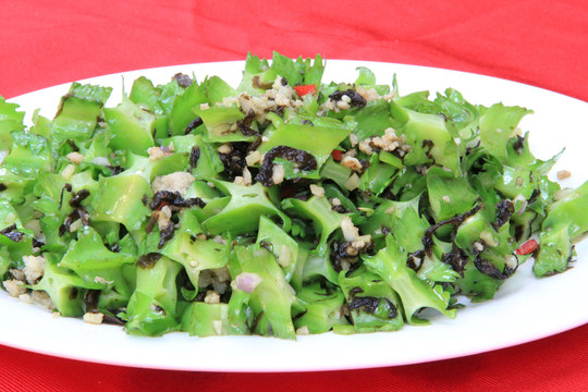 欖菜肉松炒四角豆