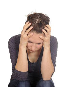 年輕女人疲憊不堪