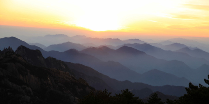 黃山落日
