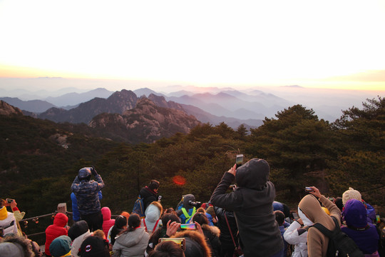 黃山觀落日