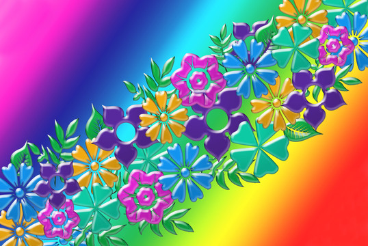 五顏六色的花