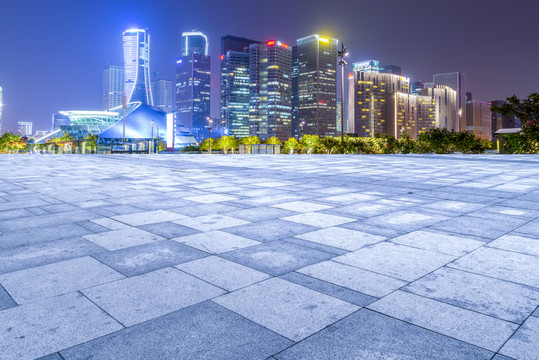 杭州錢江新城金融區(qū)夜景