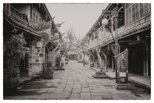 古鎮(zhèn)黑白照片