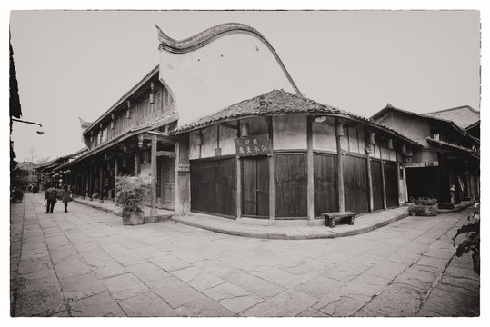 古鎮(zhèn)黑白照片