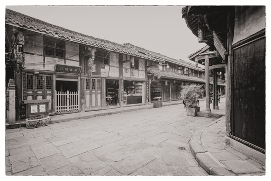 古鎮(zhèn)黑白照片