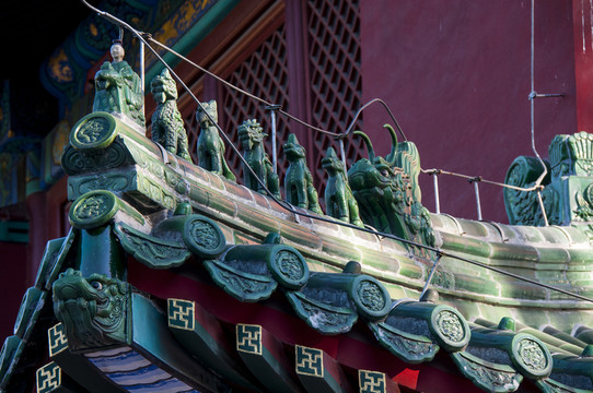 北京地壇公園 垂脊上的仙人走獸