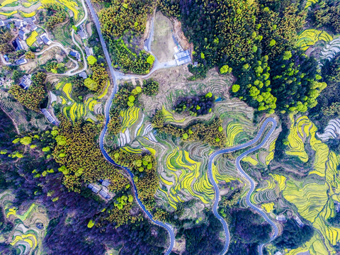 航拍徽州盤山公路