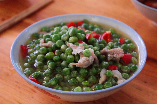 青豆燒肉片 炒青豆