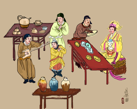 品茶圖