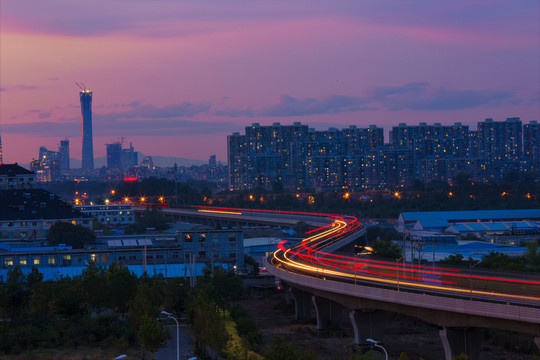 北京中國尊建筑夜景