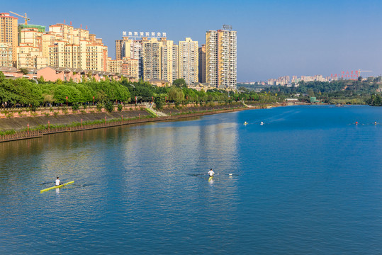 濕地公園湖泊皮劃艇訓(xùn)練