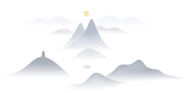 旭日東升創(chuàng)意水墨畫