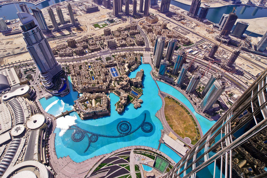 從迪拜的burj khalifa視圖