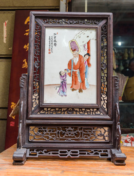 加官進爵玉石屏風(fēng)