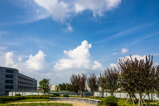 藍天白云與建筑