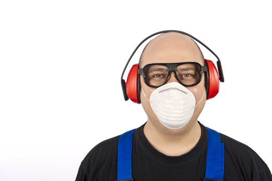 有面罩的建筑工人