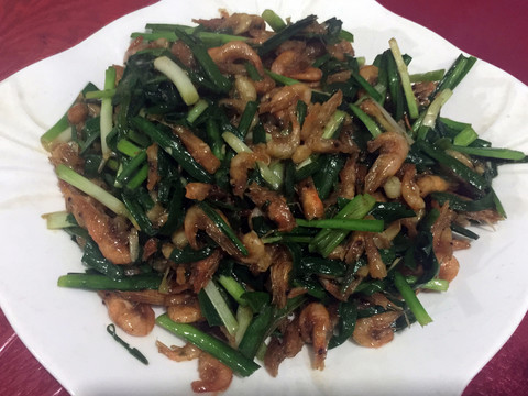 河蝦炒韭菜