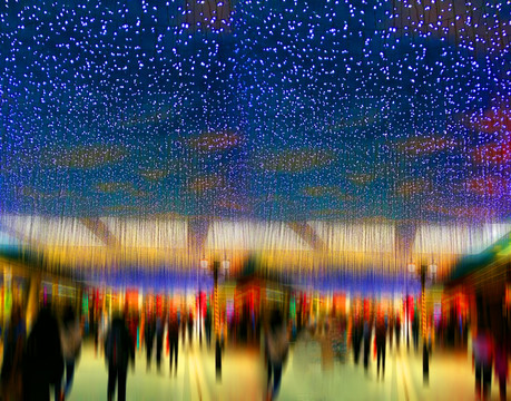 燈光星海的街道