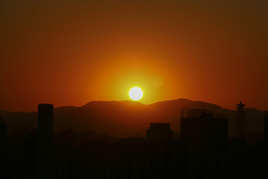 夕陽下