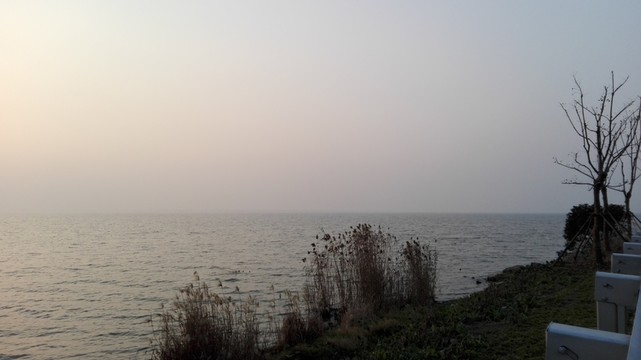 一望無際的太湖湖面